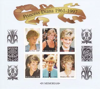 Burkina Faso známky, Princezna Diana